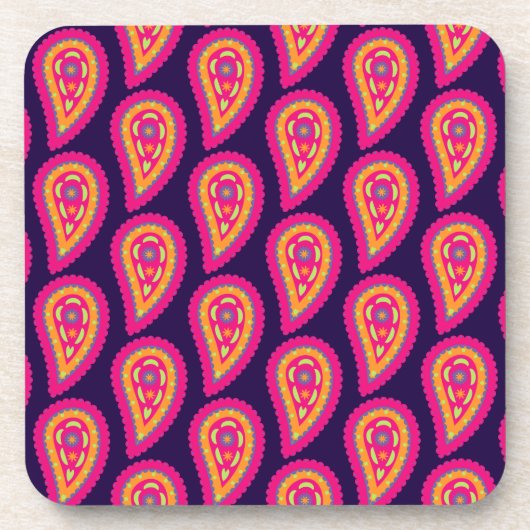 Colorful Paisley Getränkeuntersetzer (Vorderseite)