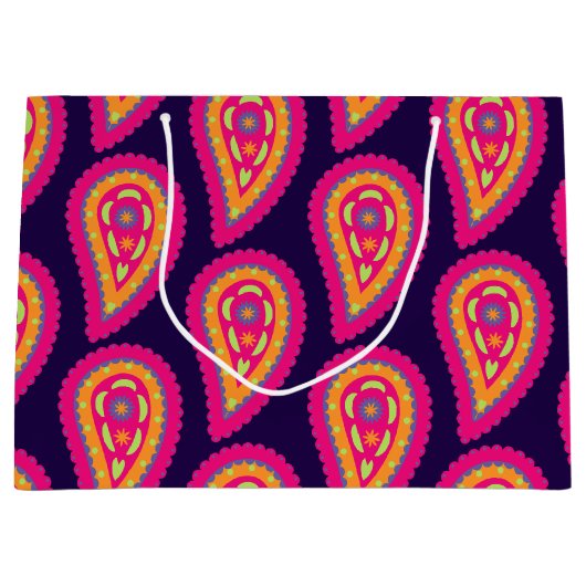 Colorful Paisley Große Geschenktüte (Vorderseite)