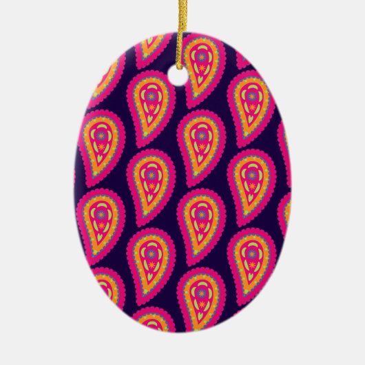 Colorful Paisley Keramik Ornament (Vorne)