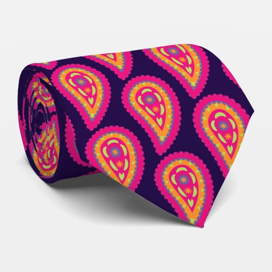 Colorful Paisley Krawatte (Gerollt)