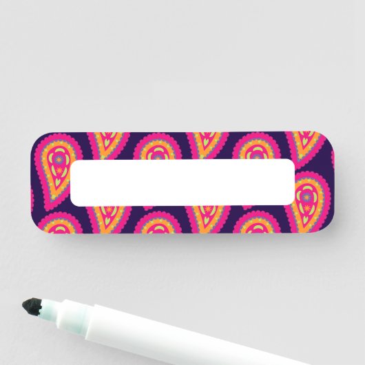 Colorful Paisley Namensschild (Beispiel)