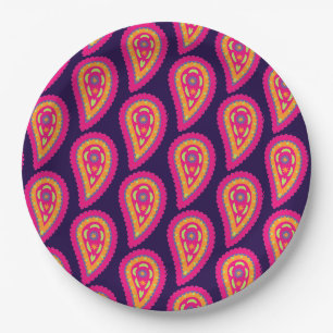 Colorful Paisley Pappteller