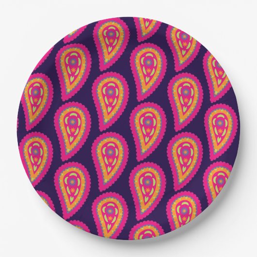 Colorful Paisley Pappteller (Vorderseite)