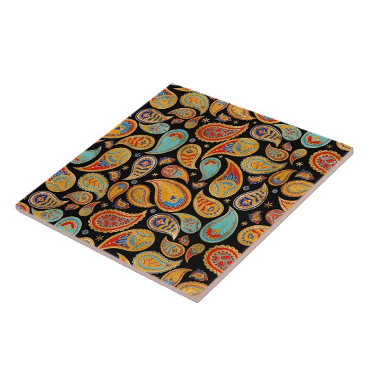 Colorful Paisley Pattern Fliese (Seite)