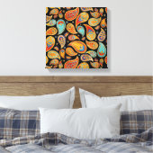 Colorful Paisley Pattern Leinwanddruck (Insitu (Schlafzimmer))