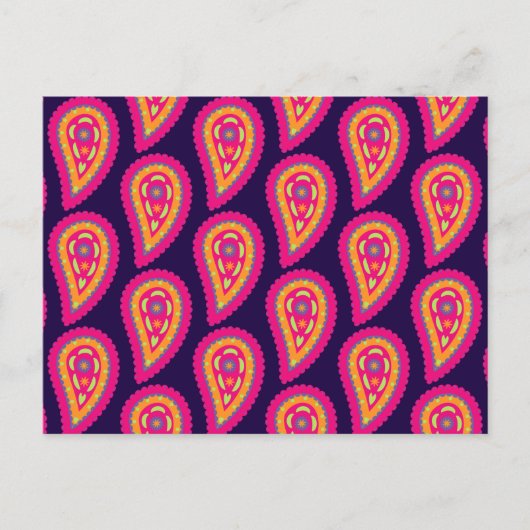 Colorful Paisley Postkarte (Vorderseite)