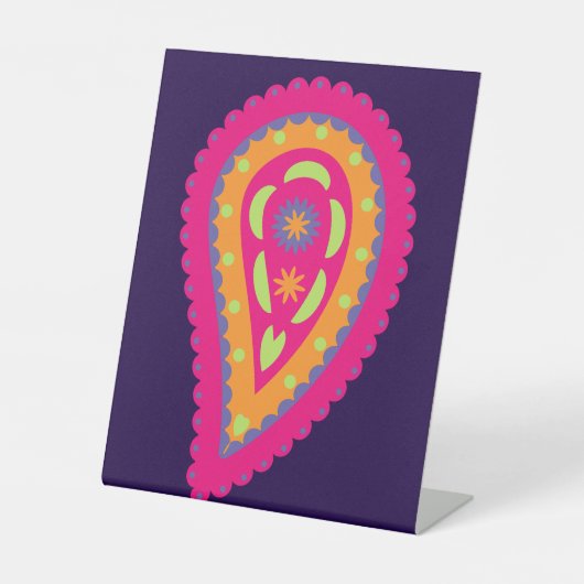 Colorful Paisley Sockelschild (Vorderseite)