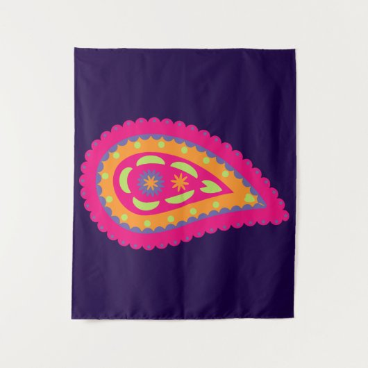 Colorful Paisley Wandteppich (Vorderseite)