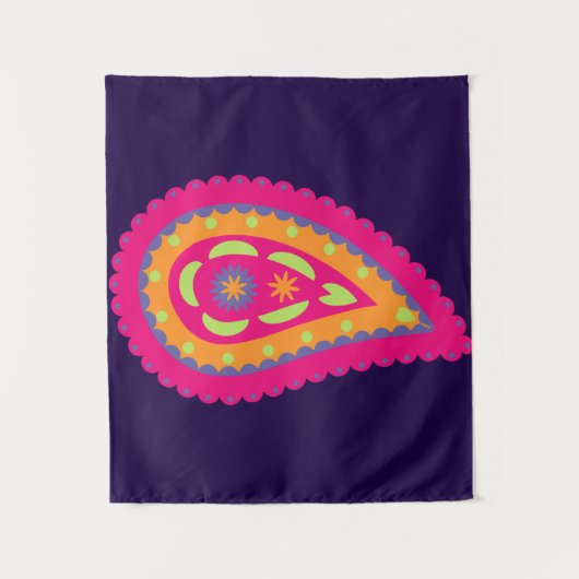 Colorful Paisley Wandteppich (Vorderseite)