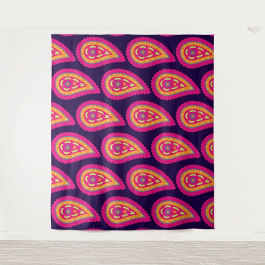 Colorful Paisley Wandteppich (Vorderseite)