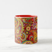 Colorful Paisley Zweifarbige Tasse (Mittel)