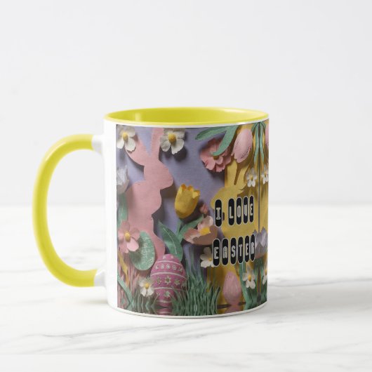 Colorful Paper Cut Bunny Personalized Easter Combo Tasse (Links)