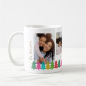 Colorful Paper Trees 3 Photo Christmas Kaffeetasse (Links)