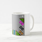 Colorful Parking Lot Overhead View Car Enthusiast Kaffeetasse (VorderseiteRechts)