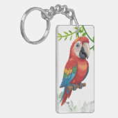 Colorful Parrot Acrylic Keychain – Bird & Plant Schlüsselanhänger (Vorderseite links)