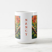 Colorful Parrot and Tropical Flower Personalized Kaffeetasse (Mittel)