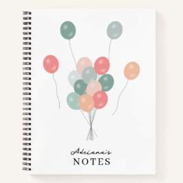 Colorful Party Balloons Personalized  Notizblock