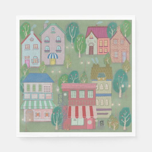 Colorful Party Paper Napkin — Mint Whisper Serviette (Vorderseite)