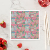 Colorful Party Paper Napkin — Strawberry Sherbet Serviette (Beispiel)