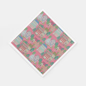 Colorful Party Paper Napkin — Strawberry Sherbet Serviette (Ecke)