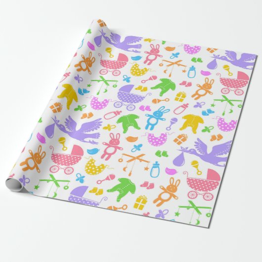 Colorful Pastel Baby Geschenkpapier (Ungerollt)