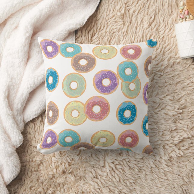 Colorful Pastel Donuts & Sprinkles Pattern Kissen (Decke)