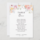 Colorful Pastel Floral Wedding Seating Chart Card Einladung (Vorderseite)