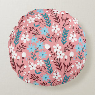 Colorful pastel Flower Seamless Pattern with pink Rundes Kissen