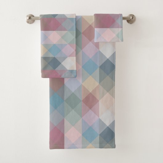colorful pastel geometric badhandtuch set (Insitu)