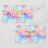 Colorful Pastel Holographic Glitzer Girly Telefonnummerkarte (Vorne/Hinten)