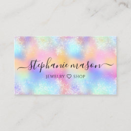 Colorful Pastel Holographic Glitzer Girly Telefonnummerkarte