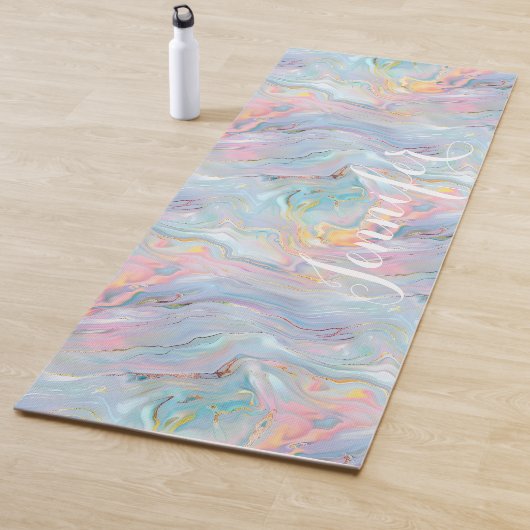 Colorful Pastel Holographic Marble Swirls Yogamatte (Beispiel)