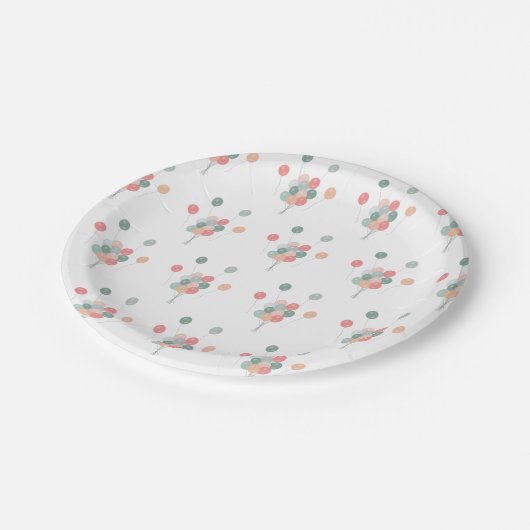 Colorful Pastel Party Balloons Pappteller (Schrägansicht)