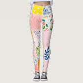 Colorful Pastel Patchwork Preppy Leggings (Vorderseite)