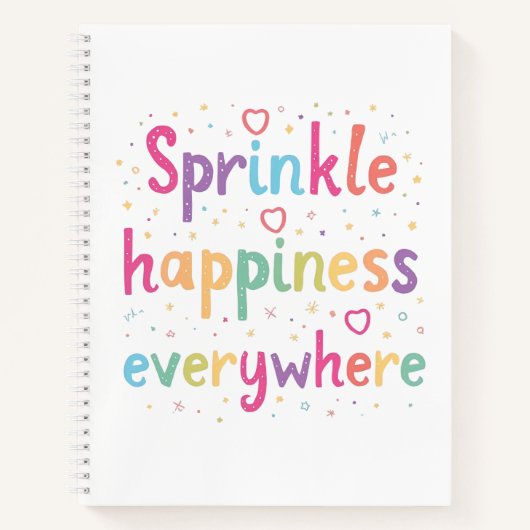 Colorful Pastel Sprinkle Happiness Everywhere Notizblock (Vorderseite)