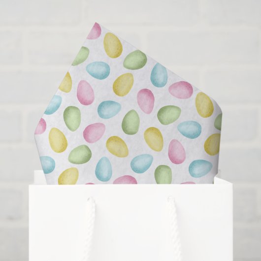 Colorful Pastel Watercolor Easter Eggs Pattern Seidenpapier (Geschenktüte)