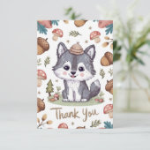 Colorful Pastel Wolf Dankeskarte (Stehend Vorderseite)