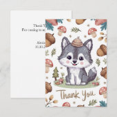 Colorful Pastel Wolf Dankeskarte (Vorne/Hinten)