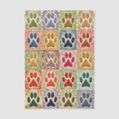 Colorful Patchwork Paw Prints Quilt EN8 Decoupage Seidenpapier (Vorderseite)