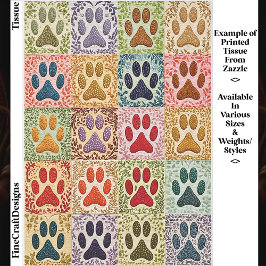 Colorful Patchwork Paw Prints Quilt EN8 Decoupage Seidenpapier