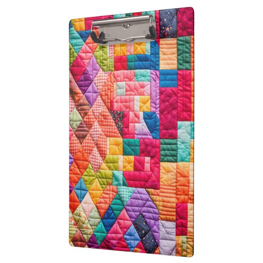 Colorful Patchwork Quilt Pattern Klemmbrett (Links)