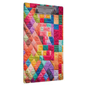 Colorful Patchwork Quilt Pattern Klemmbrett (Rechts)