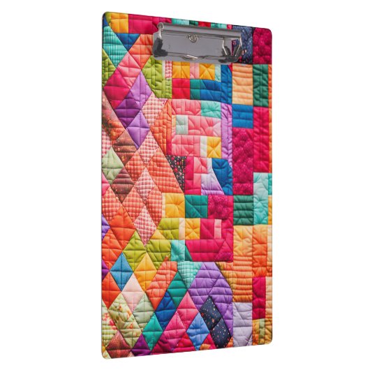 Colorful Patchwork Quilt Pattern Klemmbrett (Rechts)