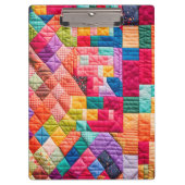 Colorful Patchwork Quilt Pattern Klemmbrett (Vorderseite)