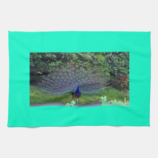 Colorful Pattern Bird Peacock Art Indian Destiny Geschirrtuch (Horizontal)