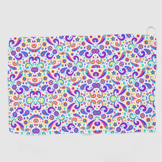 Colorful pattern design on two towels golfhandtuch (Horizontal)