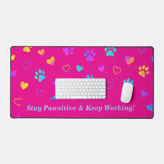 Colorful Paw Print Desk Mat Schreibtischunterlage (Tastatur & Maus)