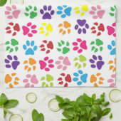 Colorful Paw Prints Pattern Geschirrtuch (Gefaltet)