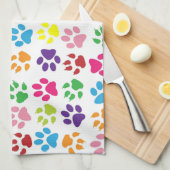 Colorful Paw Prints Pattern Geschirrtuch (Viertel Falte)