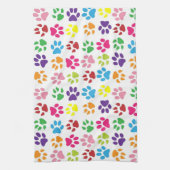 Colorful Paw Prints Pattern Geschirrtuch (Vertikal)